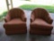 Pair of Powder Peach, Comfy Vintage, Padded Bassett Rocking Arm Chairs
