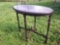 Antique, Light Weight, Dark Wood Oval Top, Embellished Leg, Table