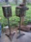 Pair of Wrought Iron Pagoda Style Outside Luminary Stands