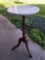 Petite Marble-Top, Cherry Leg, Pedestal Table