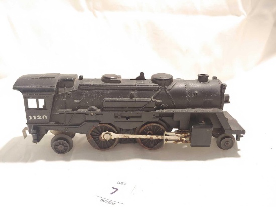 VINTAGE O27 SCALE LIONEL TRAIN ENGINE LOCOMOTIVE 1120 CAST METAL RAILROAD 2-4-2