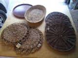 Rustic wicker and wood, Chargers trays and baskets