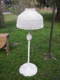 Cute! 5 Ft Tall Chic White Wicker Lamp with Wicker Shade