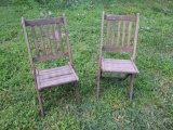 Pair of old, Wooden, Paris Mfg Co. Folding Chairs