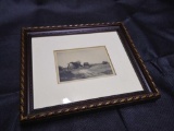 Tiny Framed Picture. Possibly Etching. Probably Antique