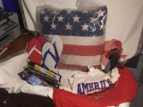 Let The 4th Of July Party Begin! Includes shirts, glow bracelets, sandals, nice big classy pillow