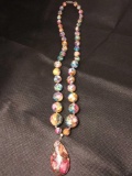 Unique and Colorful Necklace, Pinks and Blues