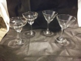 Very NICE! (2) Crystal Margaritta Glasses (2) Crystal Martini Glasses