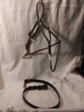 What appears to be old leather straps, possibly a bridle