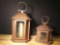 Pair of Brown Metal Pagoda-style Lanterns