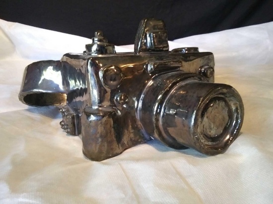 Custom Pottery Vintage Camera Sculpture