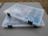 2 Sectioned Tackle Boxes Full of Hardware: electrical and nails