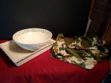 Paula Dean Casserole Baking Dish and Large Decorative Bowl, with Reversible Apron