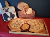 Various Wooden Decor and Cute Pug Waiter Tile Art