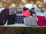 Ladies workout clothes, loungewear, shorts, skirts, and pants
