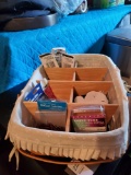 Beautiful Longaberger Basket with Useful Household Contents