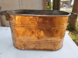 Hammered Copper-Color Metal Tub