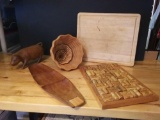 Woodlot including accordion cornucopia, cork board and cutting board