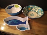 Something Fishy Serving Tray and Bowls