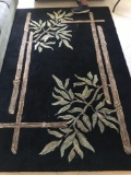 Beautiful larger bamboo design wool rug from India