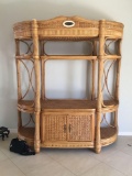 Must see wicker and bamboo multiple tier wall unit