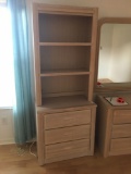 2 sectioned dresser with shelf.