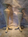3 Heavy Resin Pedestal Candle Stands