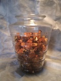Very large glass potpourri jar with contacts