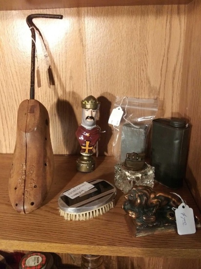 Selection of vintage Men's Items Including Wet Stone, Cigarette Lighter, Heavy Lions Club