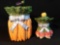 (2) Fitz & Floyd Vegetable Canister Cookie Jars: Raddish and Carrots