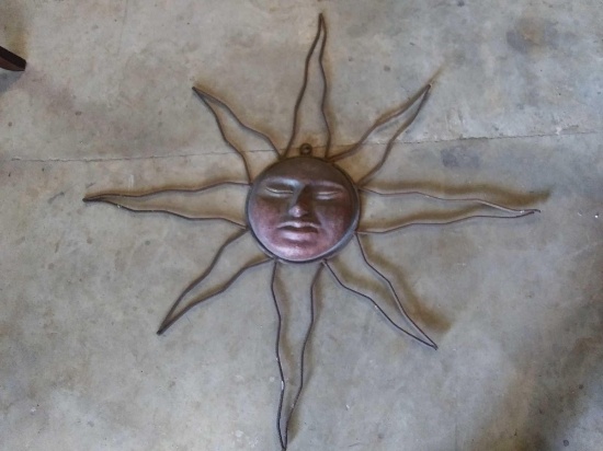 Large Iron Wall Hanger, Smirking Sun