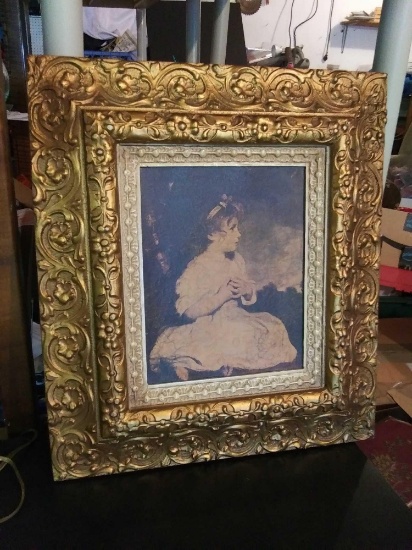 Very Vintage Gold Resin Home Interiors and Gifts Frame with Photo