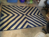 Nice 5x7 Blue Chevron Pattern Indoor Outdoor Rug