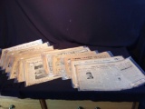 (13) Clear Sleeved Bundle/Sheets of 1930s and 1940s Newspapers