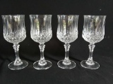 (4) Waffle Style Crystal Goblets