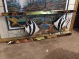 Large metal fish 3D wall art