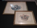 Pair of vintage framed art prints, ROSALIND OESTERLE Art