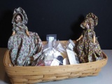 Vintage Treasures! Gigham Dress Dolls, Buttons, Longaberger Basket