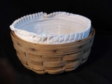 Longaberger Circular Basket With Cloth and plastic Liners