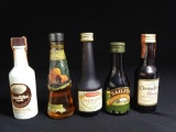 (5) OLD Assorted Glass MINI Liquor Bottles CAN NOT BE SHIPPED