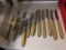Vintage Pearlescent and Black Flatware Handle Set of (6) Forks and (6) Knives