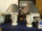 Pair of Gray and White Modern style ceramic Lamps with shades