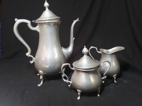 3 Pc PEWTER WEB 1136 Set