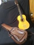 NICE REGHIN Acoustic Guitar L.M., Made in Romania, In Leather Backpack Case