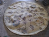 6 Foot round beige rug, Made in India, 100% wool