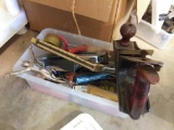 Tray Lot Including Tools, Craftsman Staple Gun, Heavy Duty Vintage Planer, and More