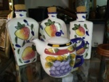 Nice Purple Ceramics, Including Stacking Teapot