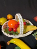 Ceramic Capodimonte Fruit Basket