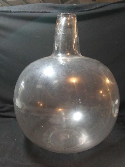 Large Spherical Clear Glass Bottle