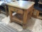 Very strong wooden side table with drawer and removable glass top